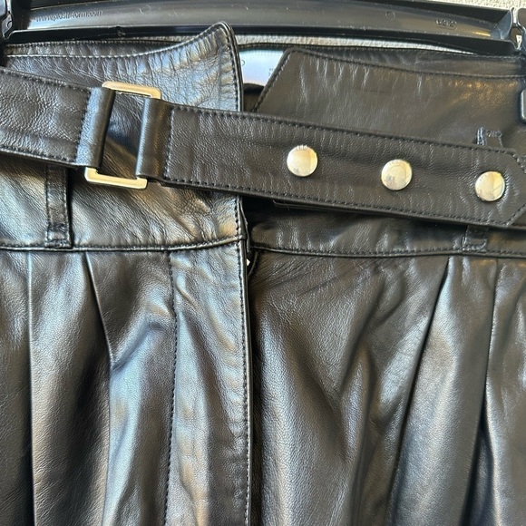 Iro Leather Paper Bag Waist Pants in black size 4 - Picture 5 of 12